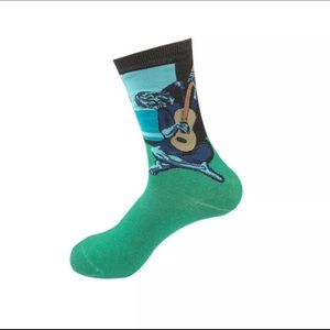3/$20 Man with the Blue Guitar Art Socks